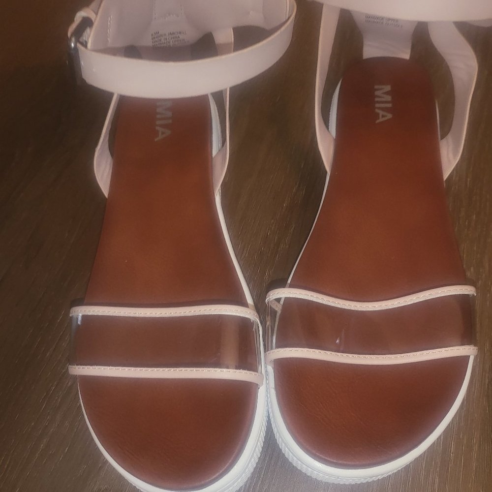 Mia Strapped Sandal - Baby Pink / White size 9.5